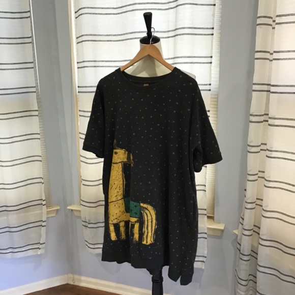 YSBS Men Size 2XL Rare Oversized T-Shirt Short Sleeve Camel Graphic Star Boho - Picture 2 of 10